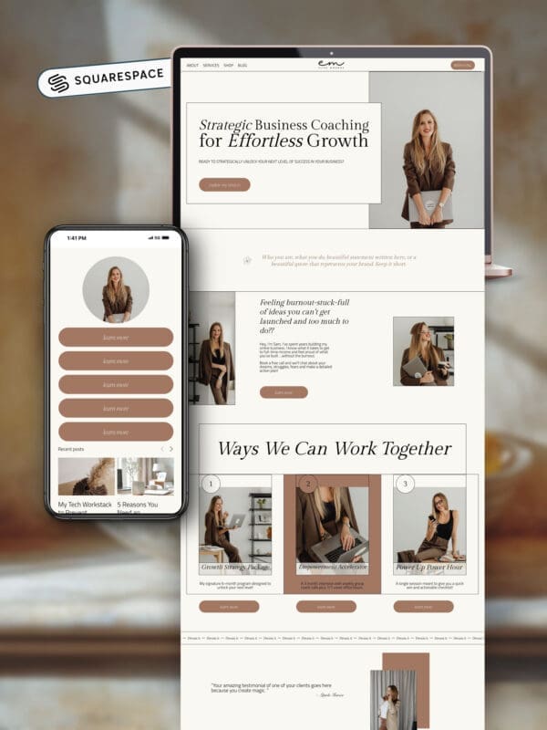 Squarespace Website Template For Business Coach
