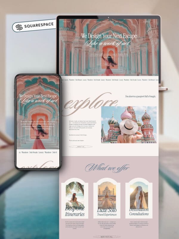 Squarespace Website Template for Travel Agency