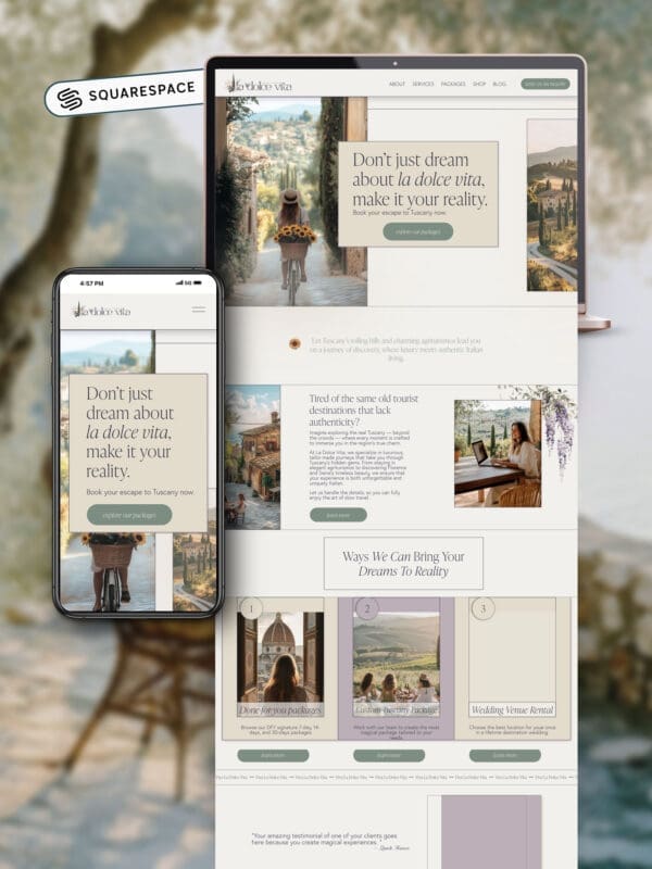 Squarespace Website Template For Travel Agents and Advisors