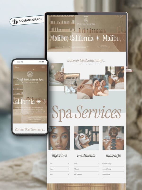 Squarespace Website Template For Luxury Medspa, Wellness Clinic