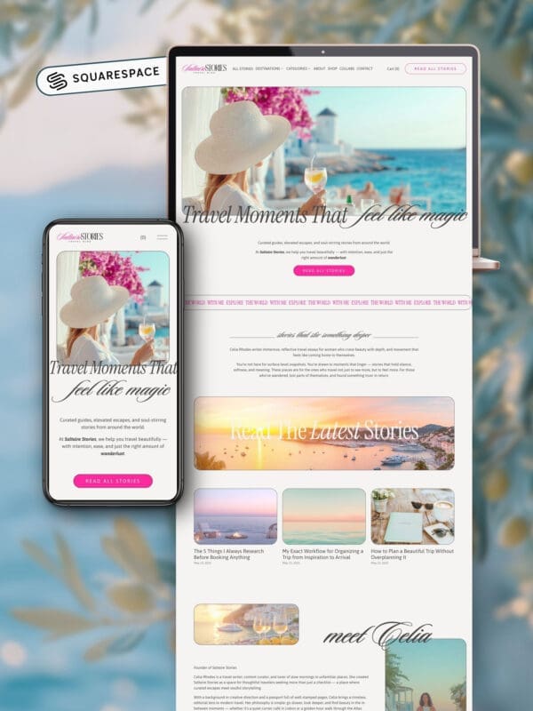 Squarespace Website Template For Travel Bloggers, Influencers, UGC Creators