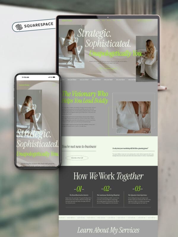 One Page Squarespace Template For Coaches, Consultants, Strategists, Marketers