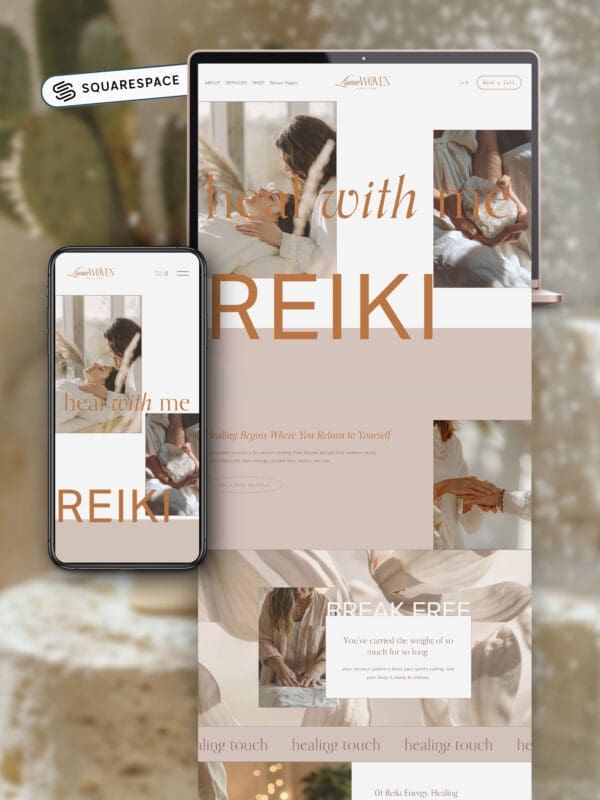 Squarespace Website Template For Reiki Practitioners, Energy Healers